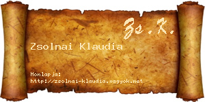Zsolnai Klaudia névjegykártya