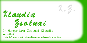 klaudia zsolnai business card